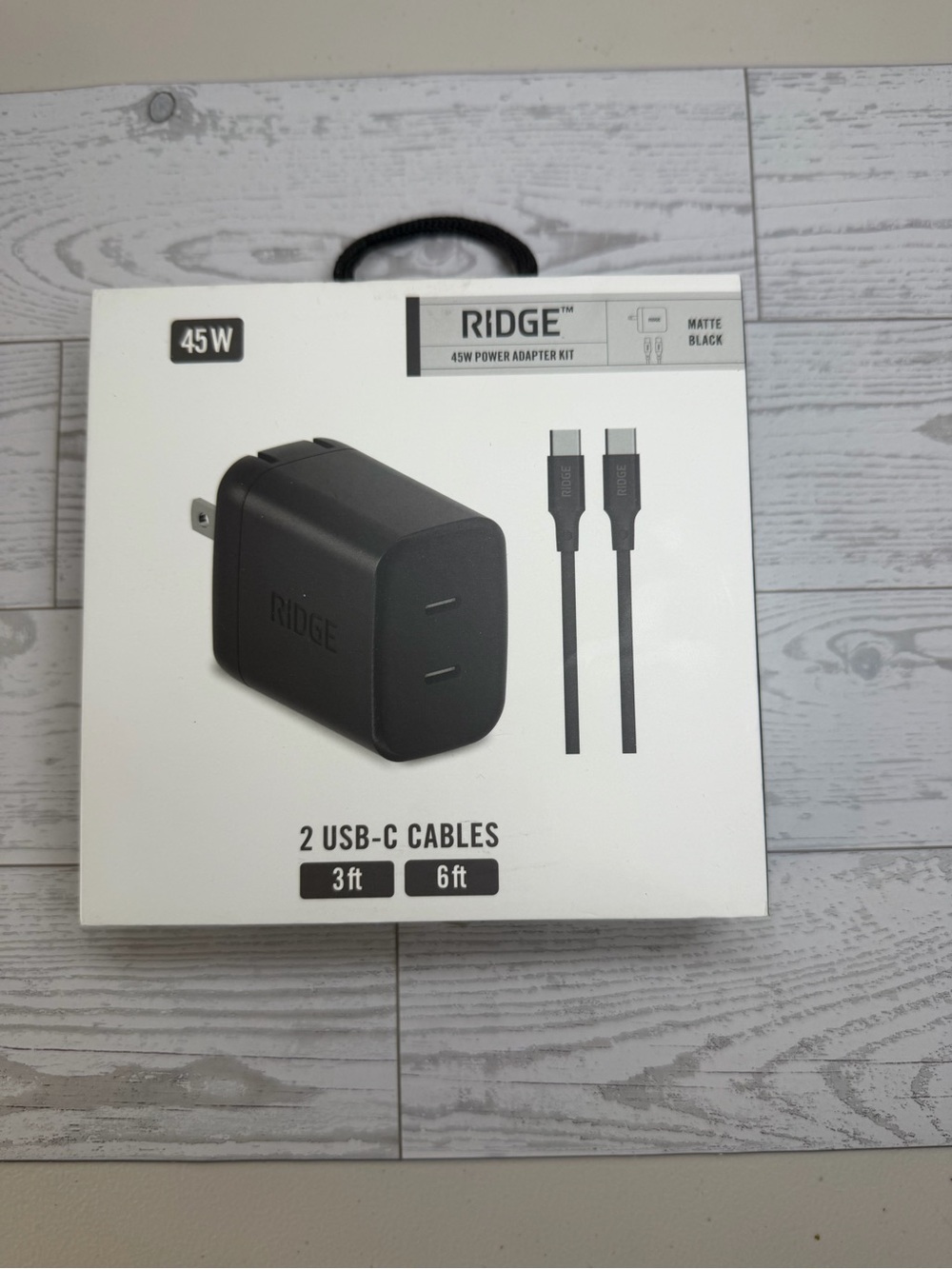 RIDGE WALL CHARGER | 45W POWER ADAPTER KIT | MATTE BLACK